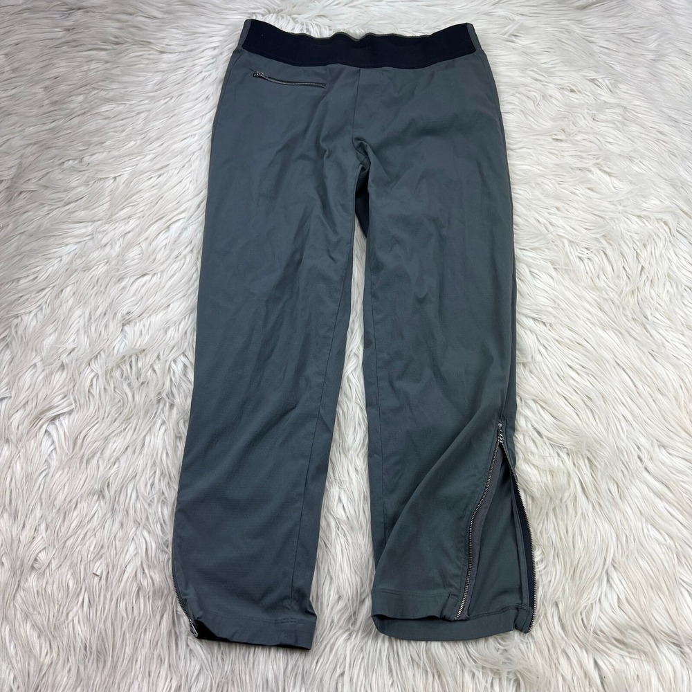 Athleta Women's 8 Gray Pull On Mod Trekkie Crop Pant Elastic Waist‎